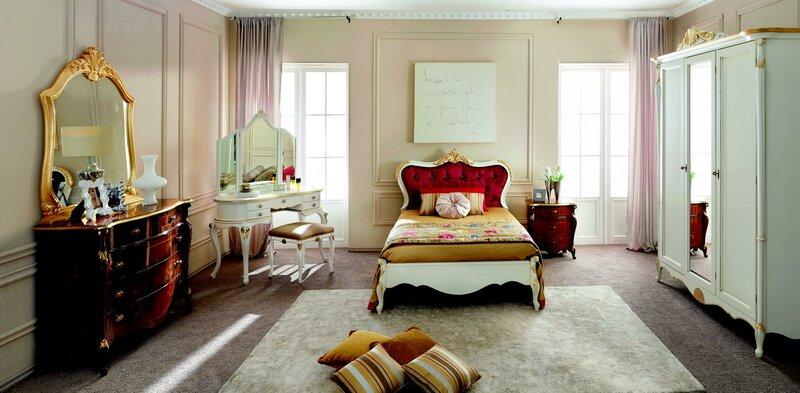 Italienische Möbel Design Luxus Bett Swarovski Kristallsteine Stil Barock