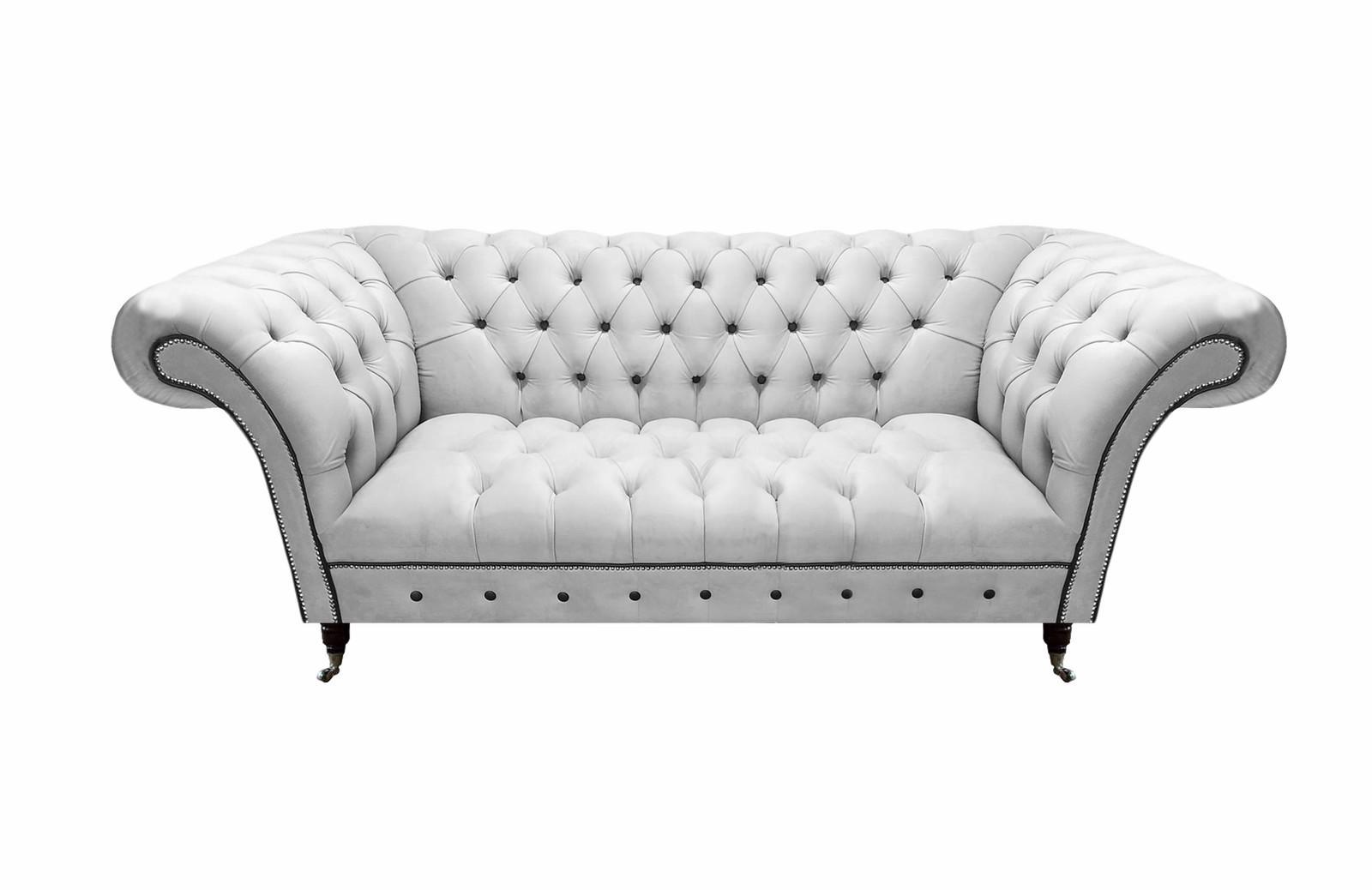 Modern Weiß Design Möbel Chesterfield Zweisitzer Sofa Couch Wohnzimmer