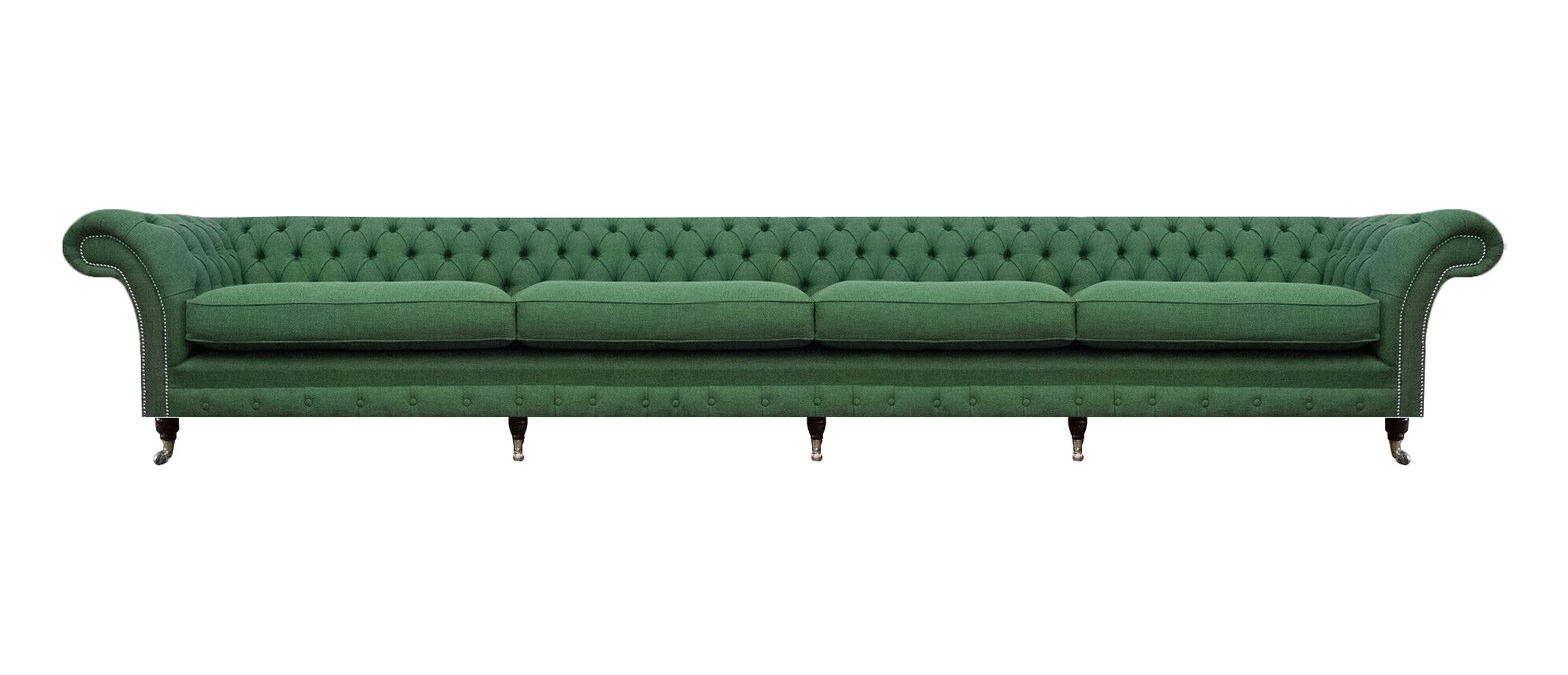 Grüne Chesterfield Luxus Couch Designer Viersitzer Wohnzimmer Edles Sofa