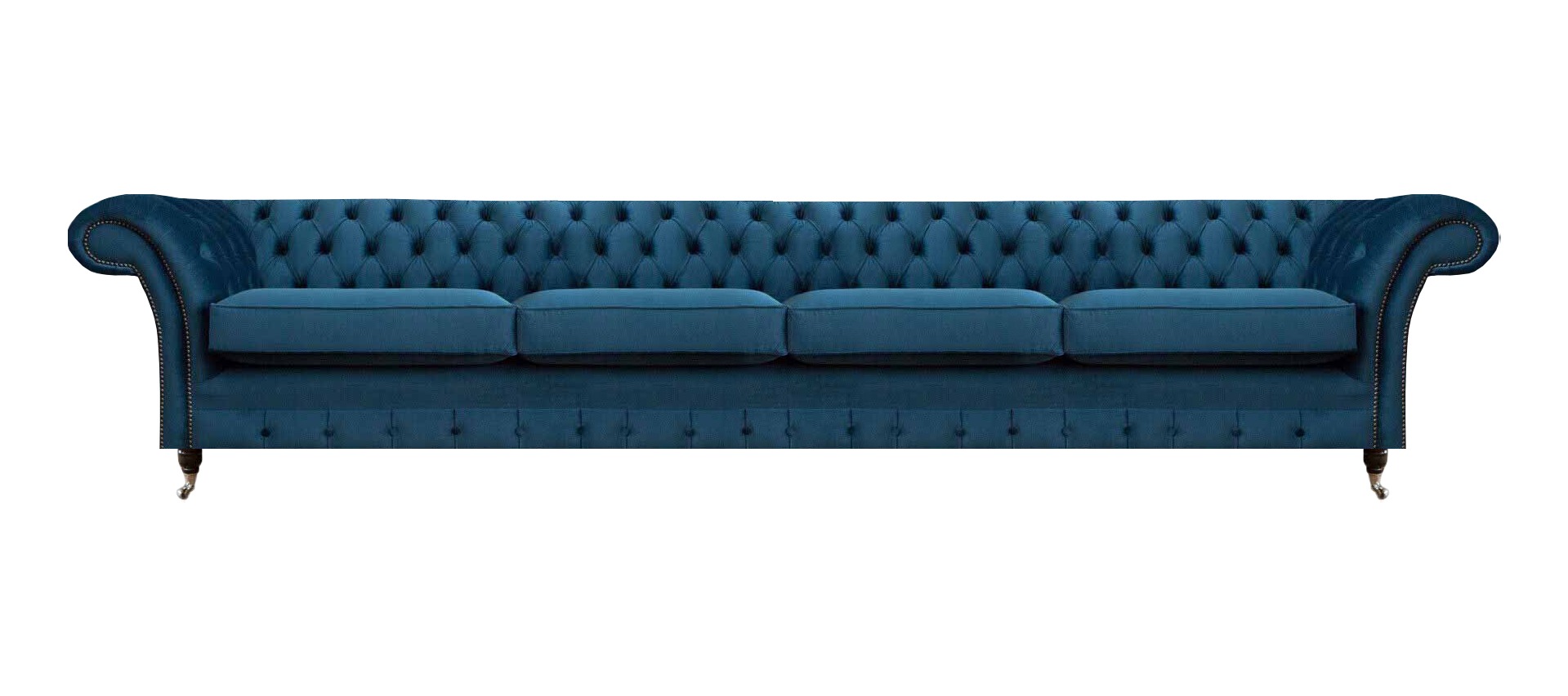 Blaue Chesterfield Couch Exklusives Stoffsofa Wohnzimmer Moderne Möbel