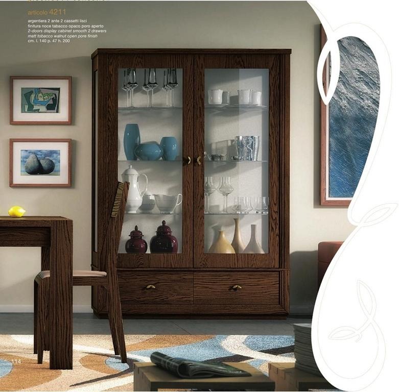 Vitrine Luxus Schaufenster Vitrinen Glas Schrank Modern Holz Grau Regal