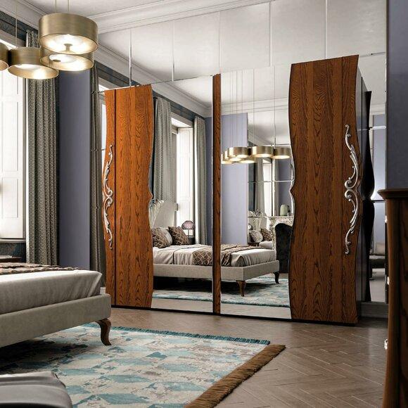 Schlafzimmer Kleiderschrank Holzmöbel barocke klassische Schränke