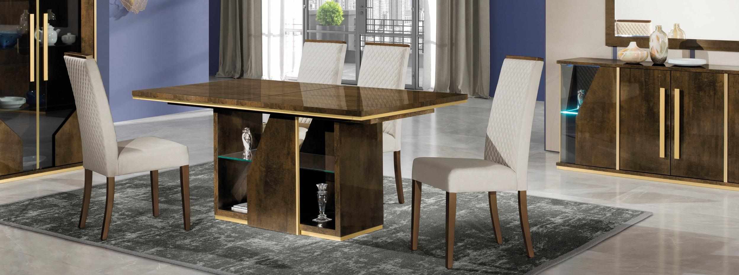 Esstisch Holz Tisch Tische Esszimmer Design Modern Luxus Möbel Hochglanz Braun