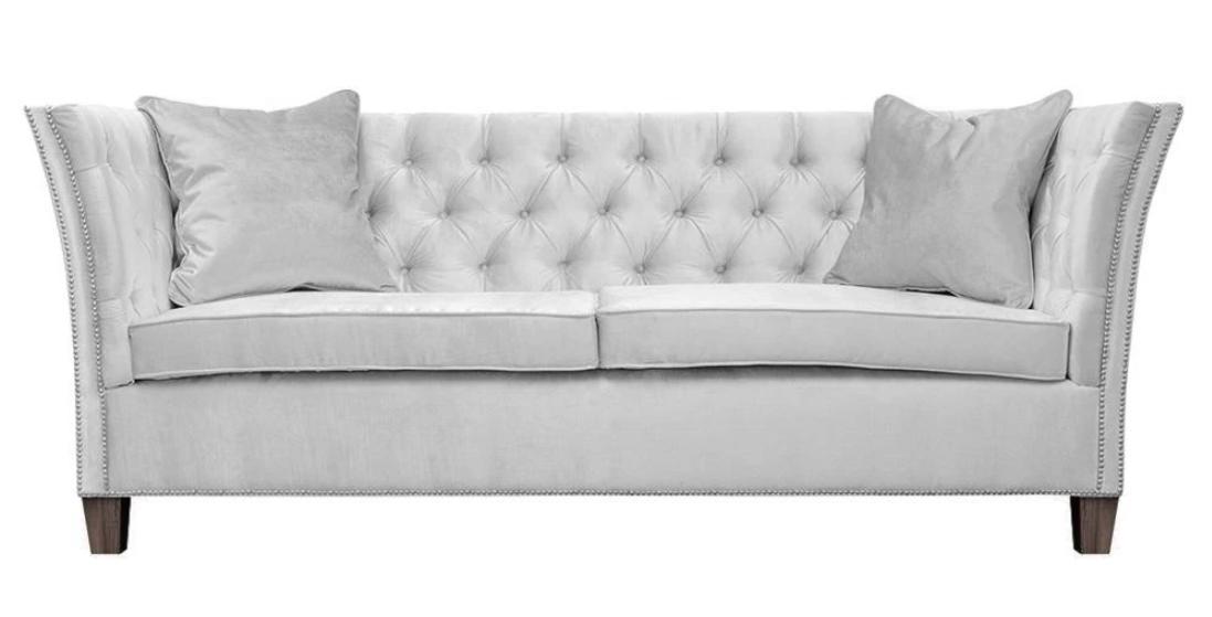 Sofa Beige Chesterfield Dreisitzer Polster Möbel Hotel Praxis Wohnzimmer
