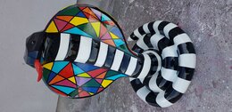 Handarbeit Abstrakte Figur Statue Design Bunte Statuen Skulptur 90cm