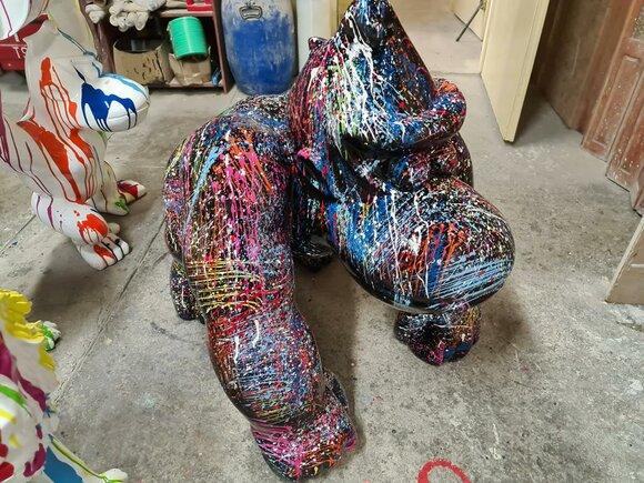 Skulpture Design Figur Statue Figuren Gorilla Abstrakte Terrasse Dekoration