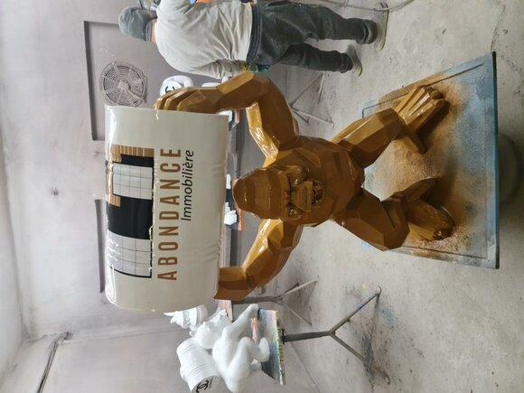 Designer Figur Statue Moderne Figuren Statuen Dekoration Gorilla DekoGarten Neu