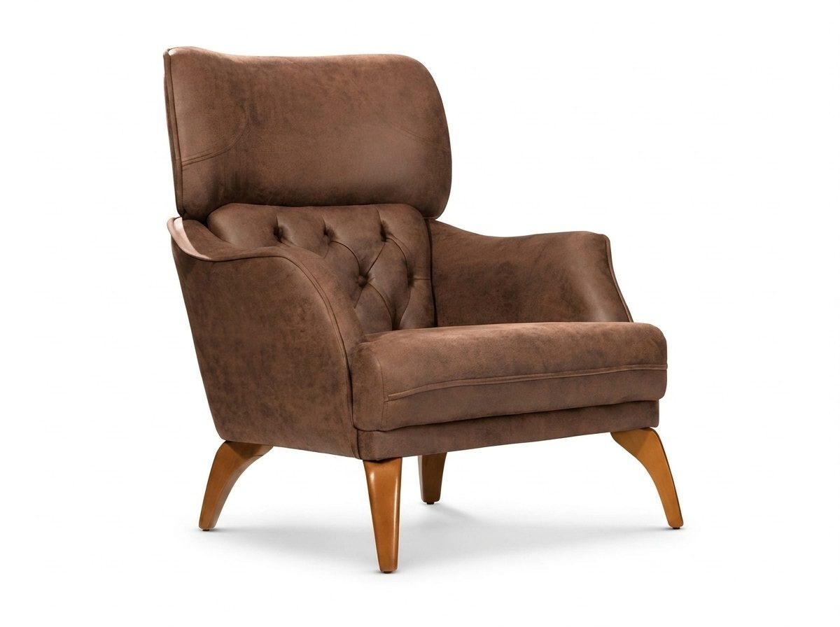 Luxus Einsitzer Sessel Polster Möbel Chesterfield Leder Sofort