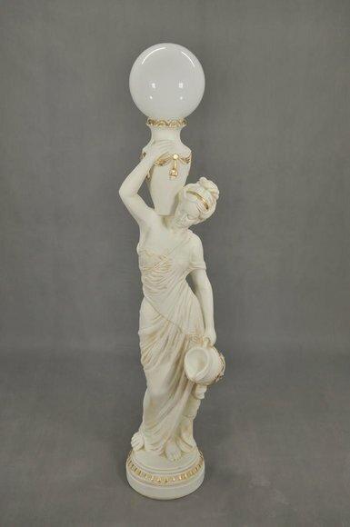 Stehleuchte Skulptur Figur Lampen Leuchte Weiß Statue Antik Dekor Figuren