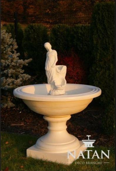 Springbrunnen Garten Teich Brunnen 136cm Steinbrunnen