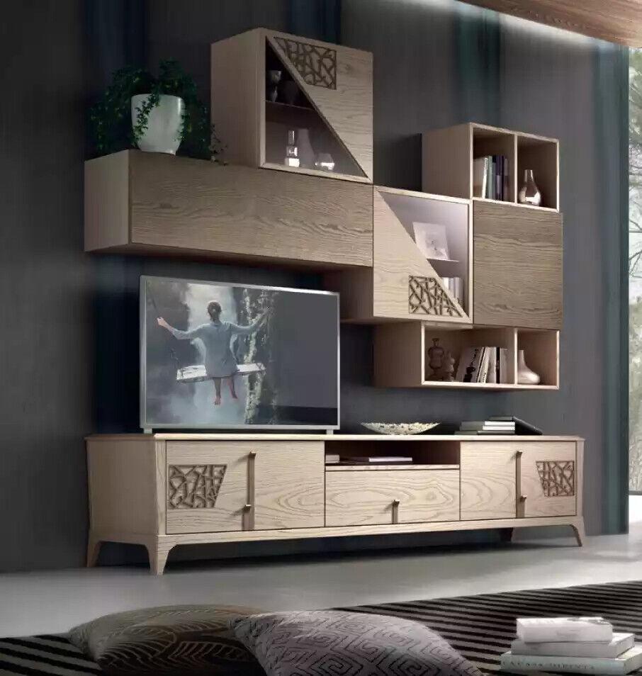 Wohnzimmer Wohnwand rtv Lowboard Holz Möbel Fernseh Neu Modern
