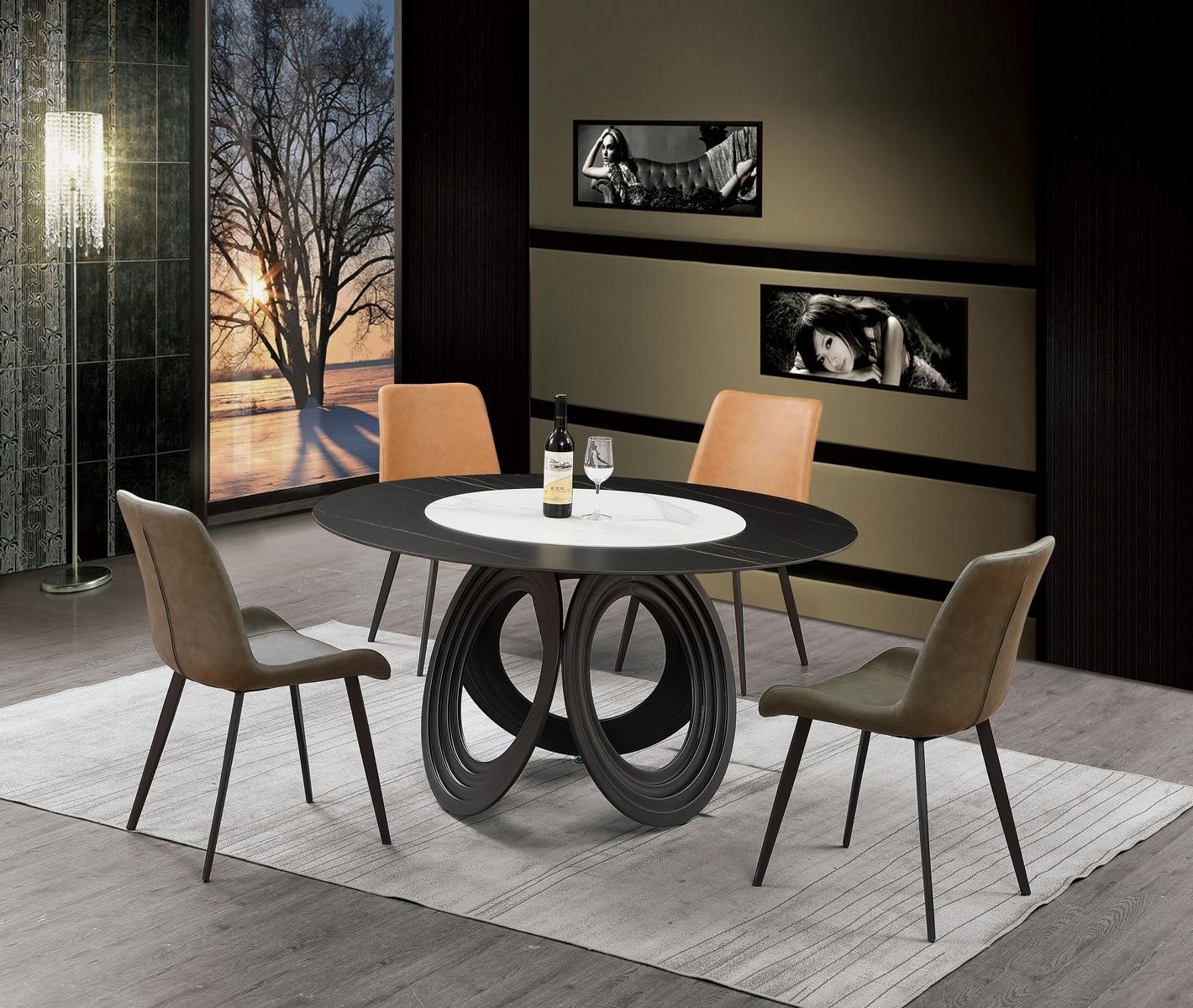 Runder Essttisch Tisch 135cm Metall Rund Konferenz Moderne Tische