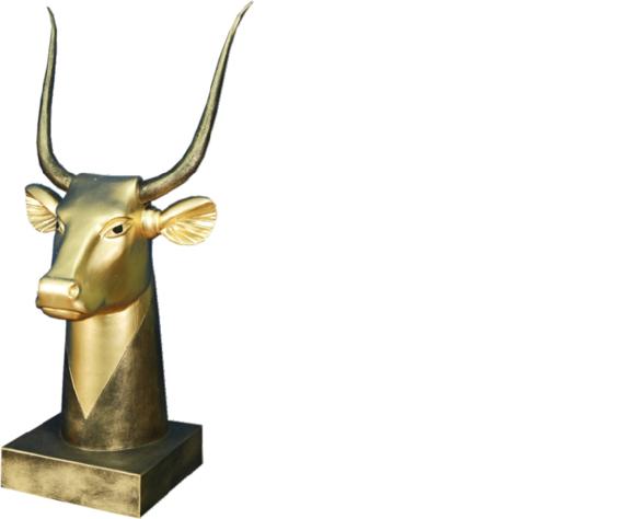 Design Ägyptischer Stier Figur Statue Skulptur Skulpturen