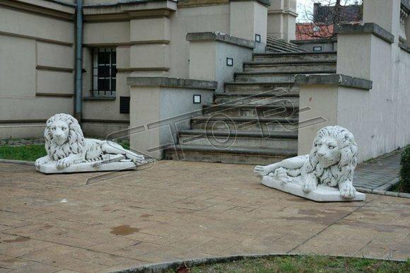 Löwe Liegend Statue Figur Garten Terrassen Dekoration Skulptur Antik