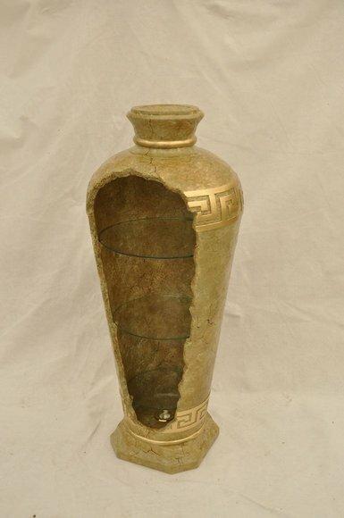XXL Medusa Antik Stil Vitrine Bar Boden Vase Dekor Schrank Vintrinen Säule