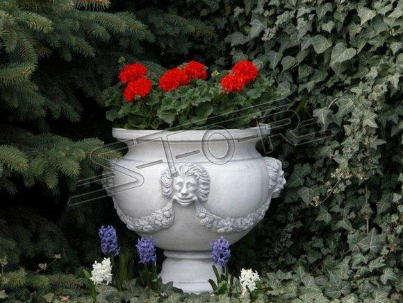 Design Blumentopf Top Pflanz Kübel Gefäß Figuren Töpfe Gesicht Skulptur