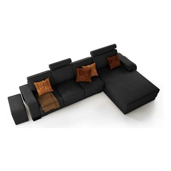 Ecksofa + USB,Polster Sofa Wohnlandschaft Sitz Eck Garnitur Leder Textil Franco
