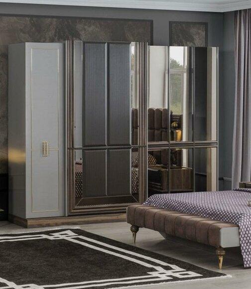 Kleiderschrank Schränke Schrank Schlafzimmer Braun Modern Holz Luxus