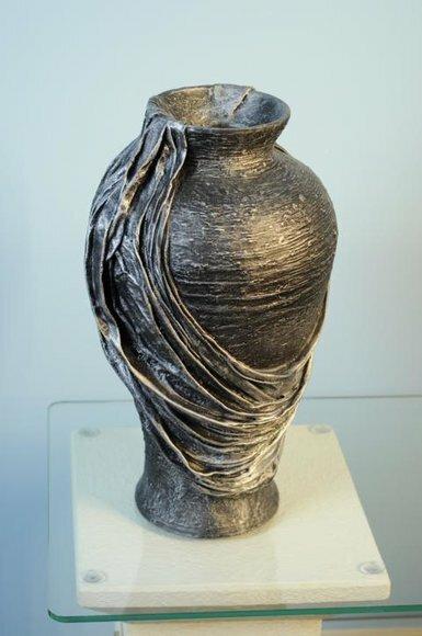 Design Blumen Topf Dekoration XXL Vase Vasen Handarbeit Deko Kelch