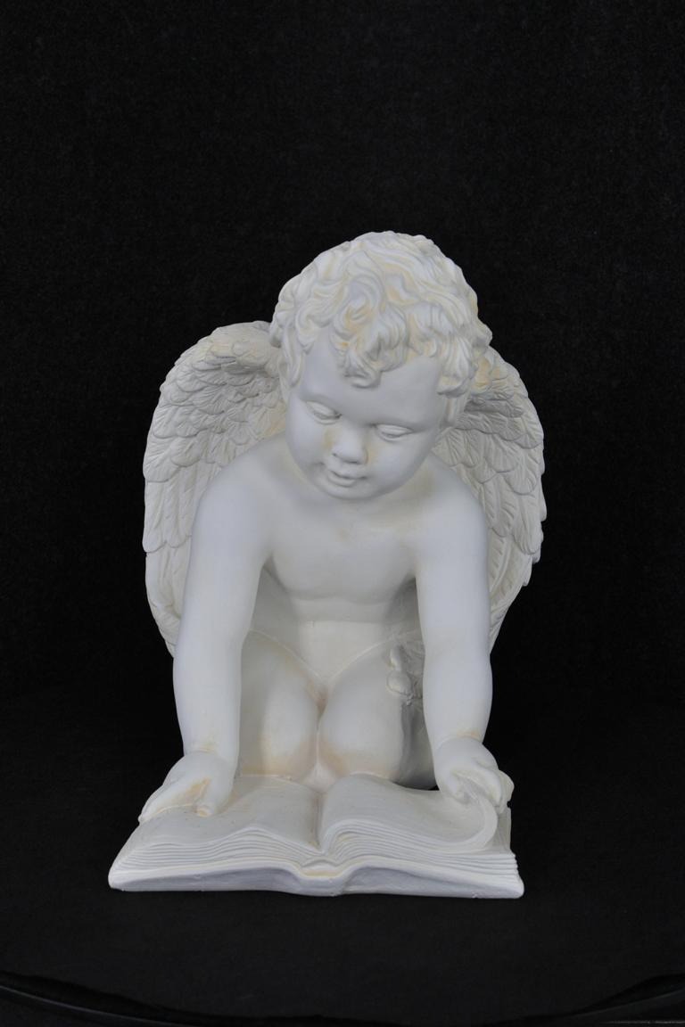 Figur Skulptur Engel mit Buch 36,5cm Skulpturen Figuren Statue Statuen