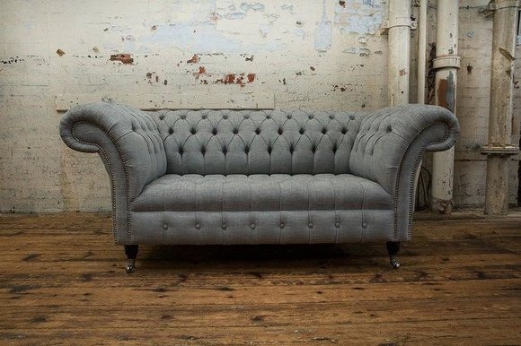 Design Sofa 2 Sitzer Sessel Chesterfield Luxus Klassische Textil