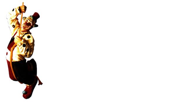 Design Clown an Seil Figur Statue Skulptur Figuren Skulpturen