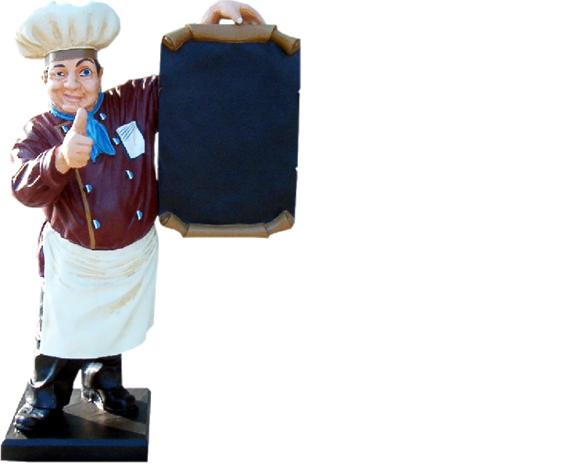 Restaurant Menü Tafel Figur Statue Skulptur Figuren Skulpturen Dekoration