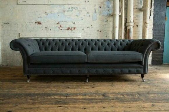 XXL Sofa 4 Sitzer Couch Sitz Polster Garnitur Chesterfield Textil Leder