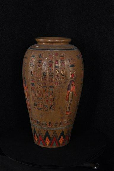 Vase Deko Dekoration XXL Vasen Blumen Ägyptische Handmalerei Boden