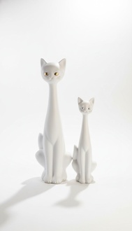 2x Katze XXL Design Katze Dekoration Figur Skulptur Deko Statue Figuren