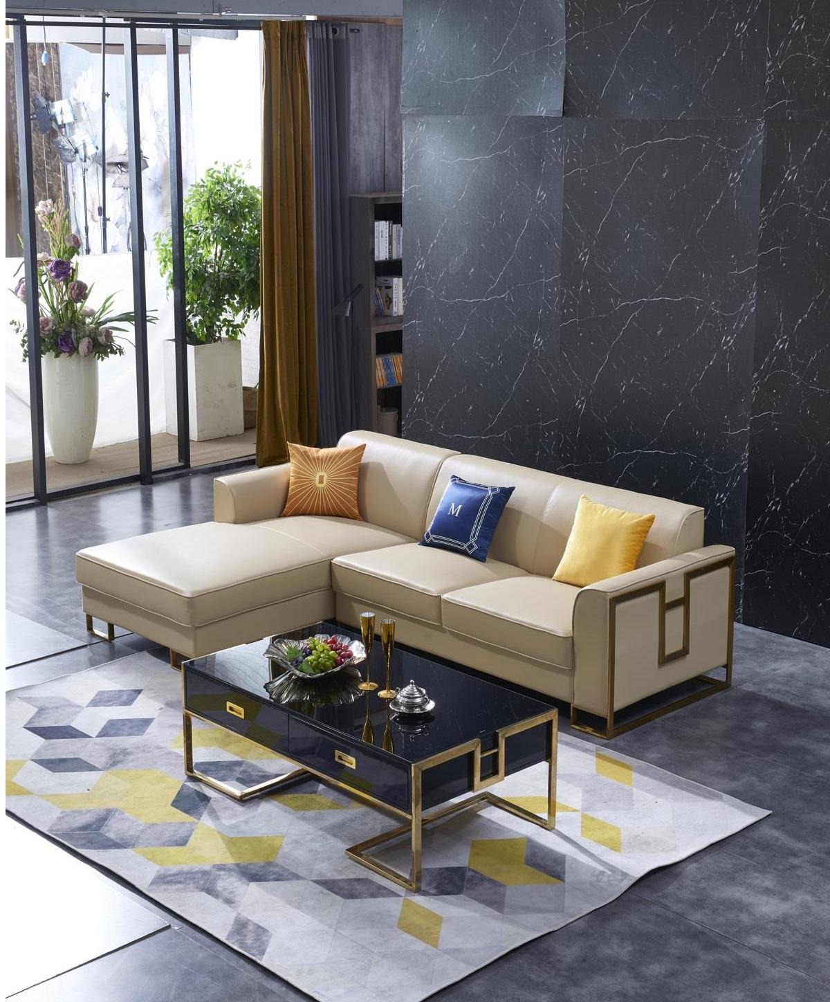 Luxus Design Eck Sofa Couch Polster Garnitur Sitz Leder Wohn Landschaft