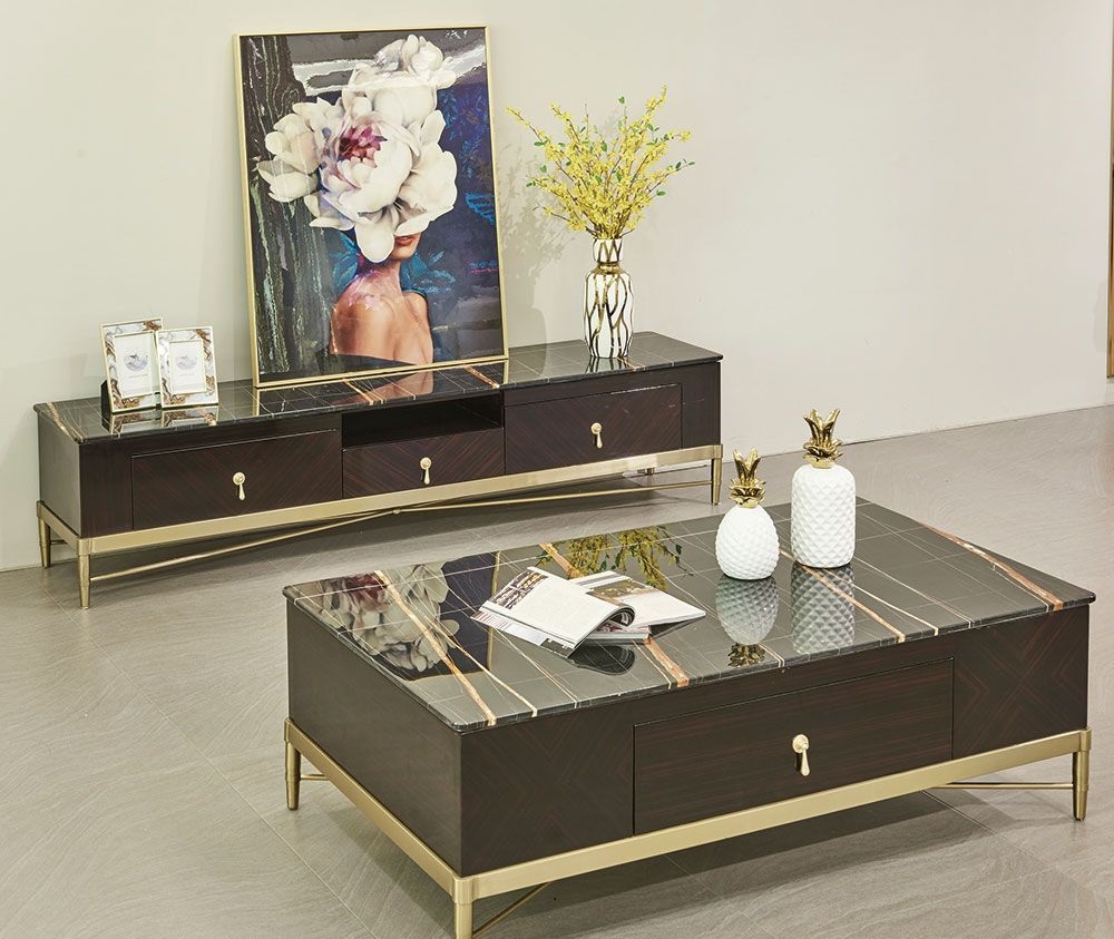 Anrichte Low Board Side Schrank Wohn Zimmer Sideboard Couchtisch 2tlg. Set Neu
