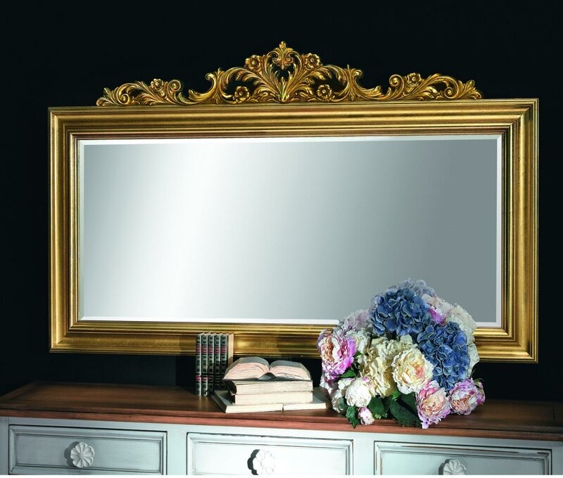 Spiegel Holzrahmen Großer Wandspiegel Luxus Klassischer Designer Barock Rokoko Holz
