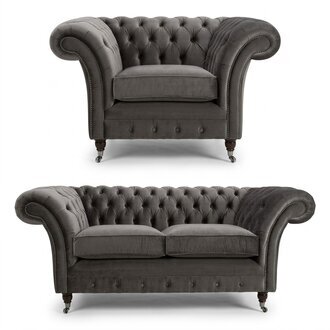 3+2+1 Sofagarnitur Chesterfield Polster Sofa Leder Sofas Couchen Textil