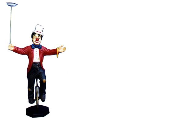 Design Clown auf Fahrrad Figur Statue Skulptur Figuren Skulpturen