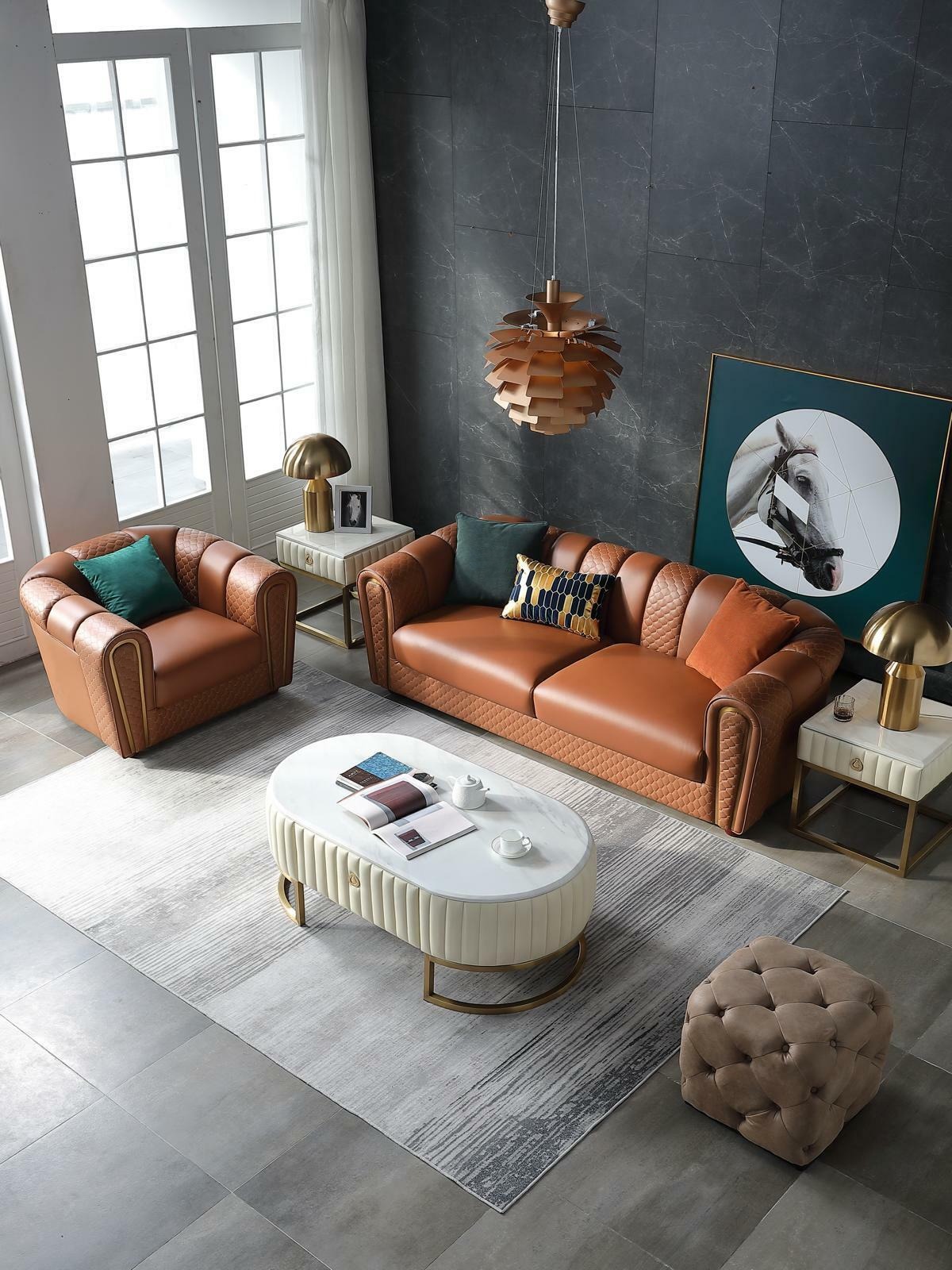 Sofagarnitur 3+1 Sitzer Klassische Wohnlandschaft Sofas Couchen Polster