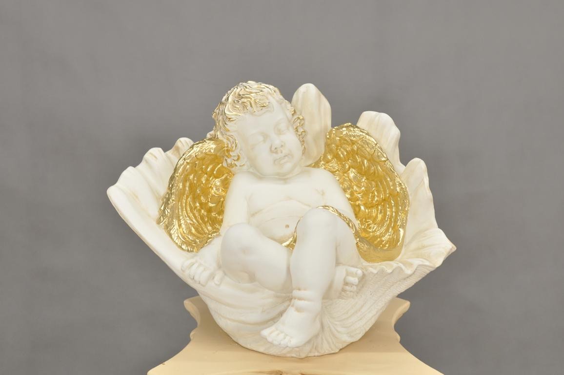 Figur Skulptur Engel in Muschel 33,5cm Skulpturen Figuren Statuen Statue
