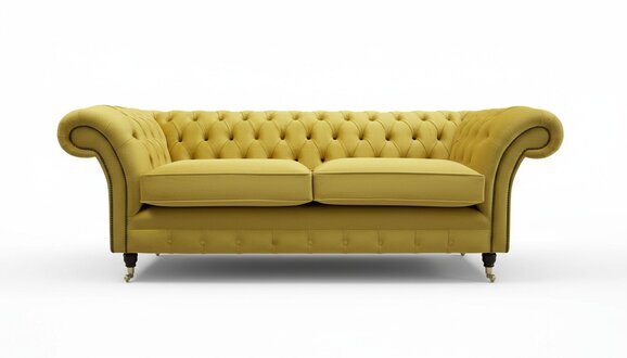 3 Sitzer Chesterfield Couch Textil Stoff Sofa Möbel Edles Design Samt Designer