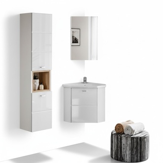 3-tlg. Waschplatz Badmöbel Badezimmer Dekor Set Waschtisch Waschbecken