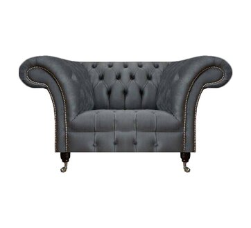 Chesterfield Moderner Grauer Sessel Designer Wohnzimmer Edler Lehnsessel