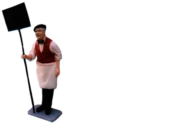 Schild Restaurant Figur Statue Skulptur Figuren Skulpturen Dekoration