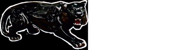 Design Puma Figur Statue Skulptur Figuren Skulpturen Schwarz Gloss Dekoration