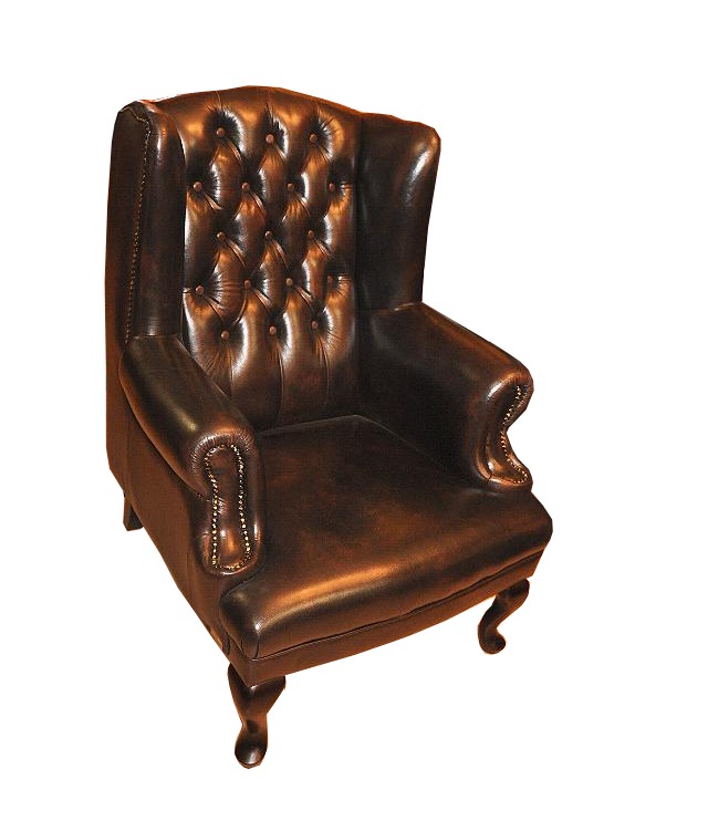 Ohrensessel Chesterfield Ledersessel Sessel Leder Couch Sofa Klassisch Braun