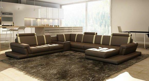 Ledersofa Sofa Couch Polster Wohnlandschaft Designer Ledersofa