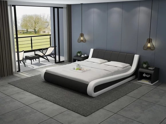 Leder Bett mit USB Polster Betten Luxus Doppel 140/160/180 LB8829