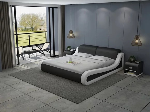 Leder Bett mit USB Polster Betten Luxus Doppel 140/160/180 LB8831