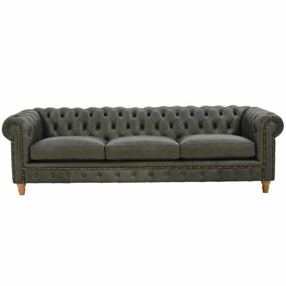 Design Leder Sofa Couch - Chesterfield Polster Dreisitzer 240cm Neu