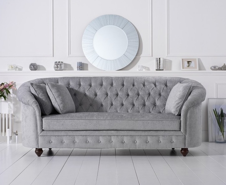 Chesterfield Sofa Couch Polster Stoff Couchen Polster Garnitur 3 Sitzers Sofa