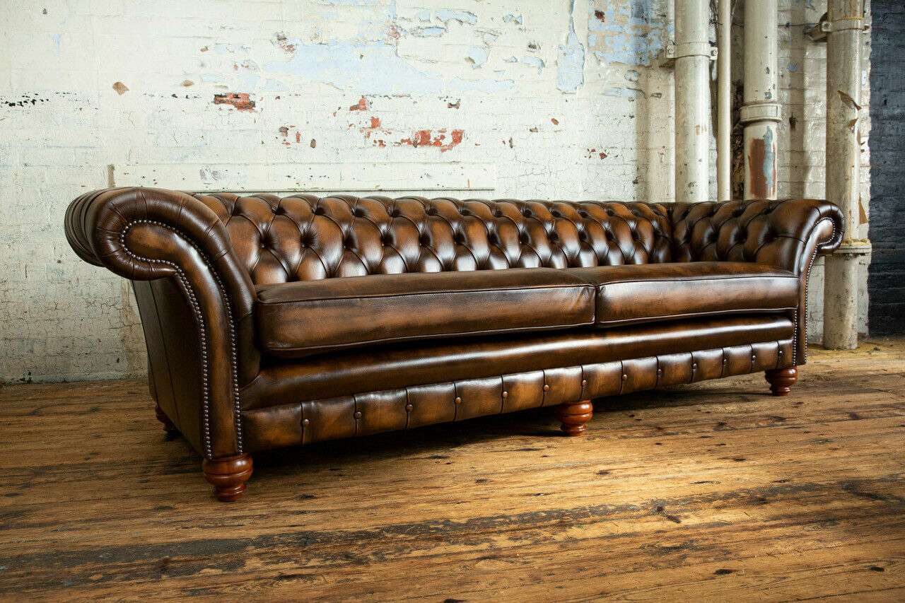 Chesterfield Sofa 4 Sitzer Wohnzimmer Couch Couchen Polster Sofas Neu