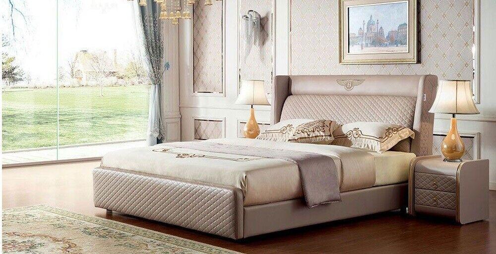 Bett Nachttisch 3 tlg. Schlafzimmer Set Design Modern Luxus Betten Gruppe
